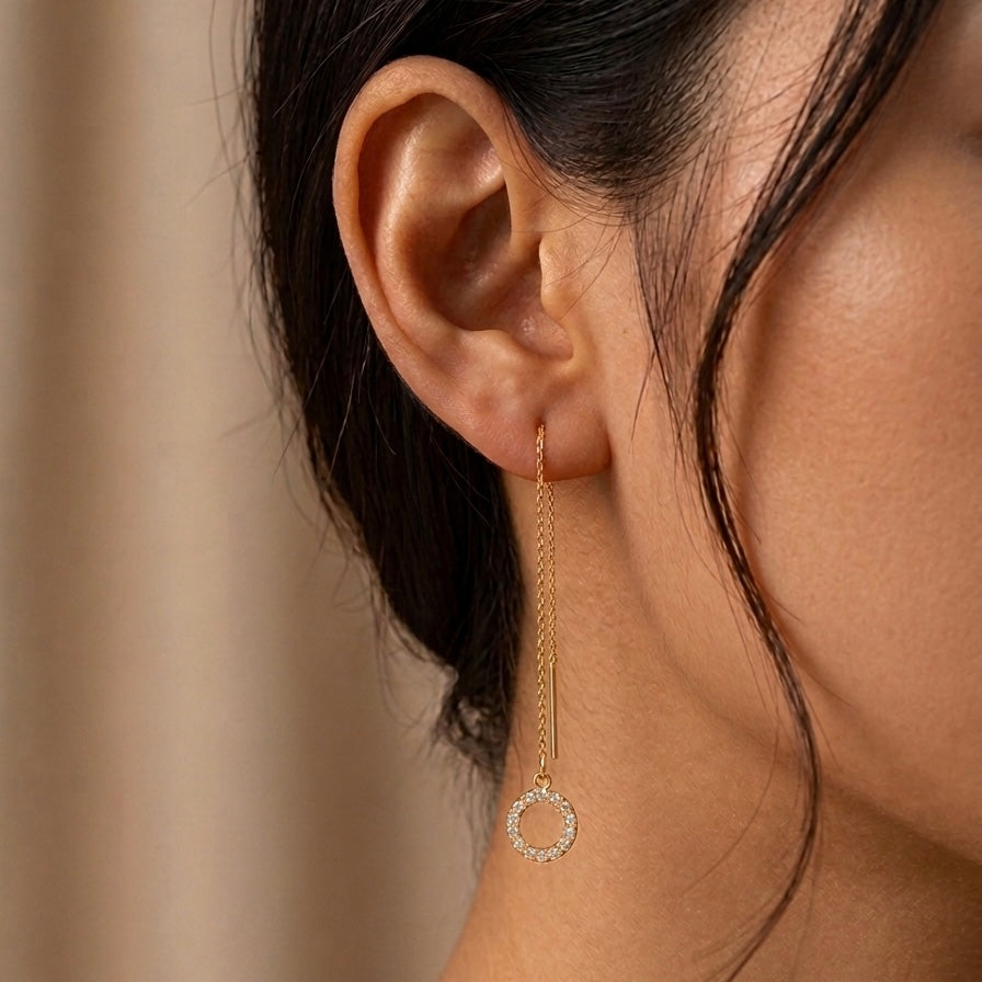 Halo Threader Earrings